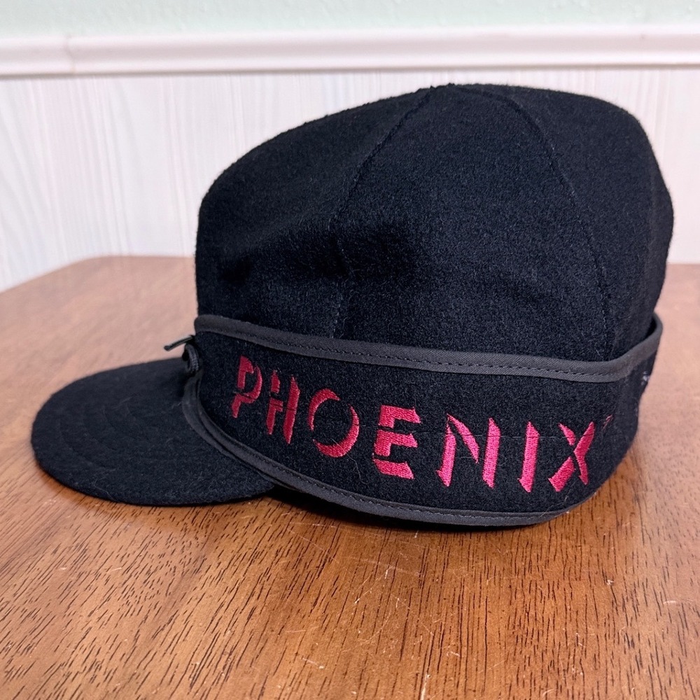Stormy Kromer The Original Men's Hat 7 7/8 Black Wool Nylon Embroidered Phoenix